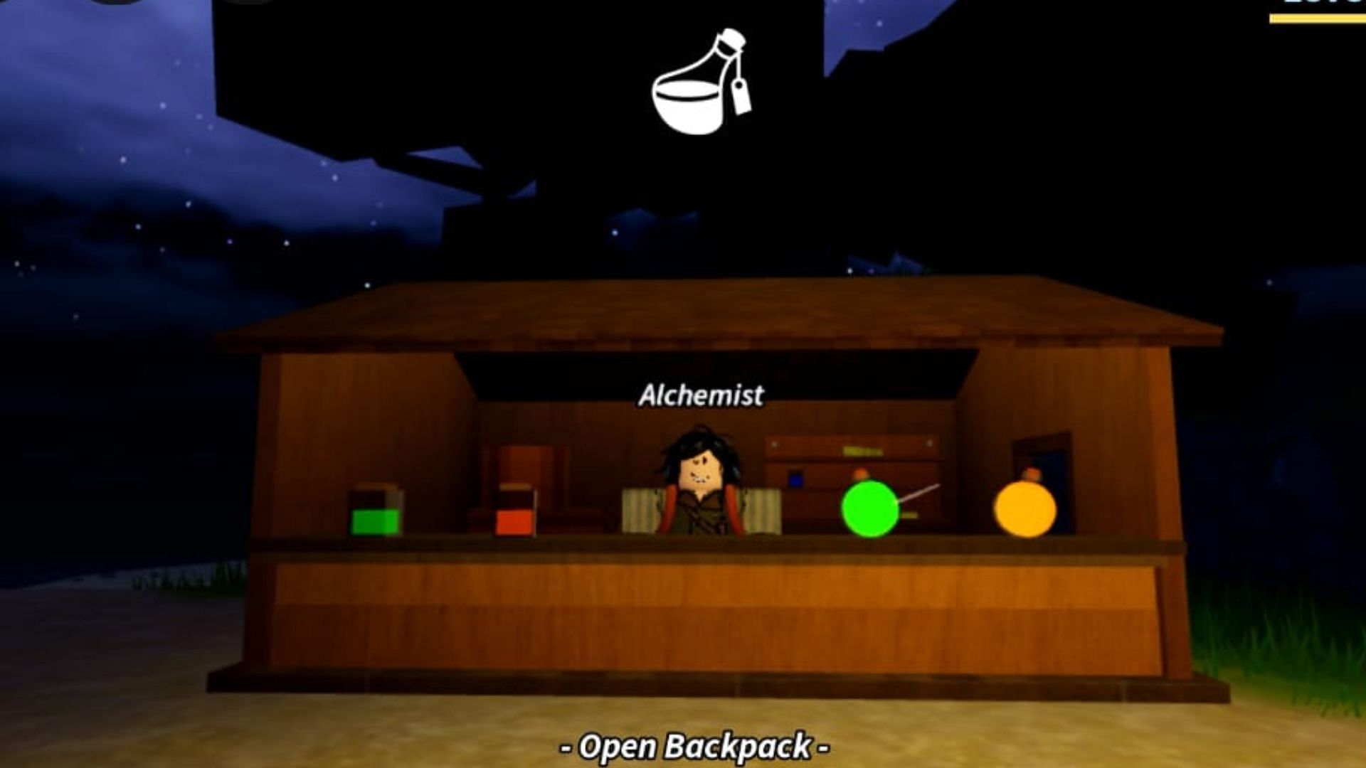 The Alchemist sells several kinds of potions (Image via Roblox)